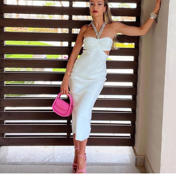 ZARA Cut Out Dress Chain Strap White - Picture 12 of 13